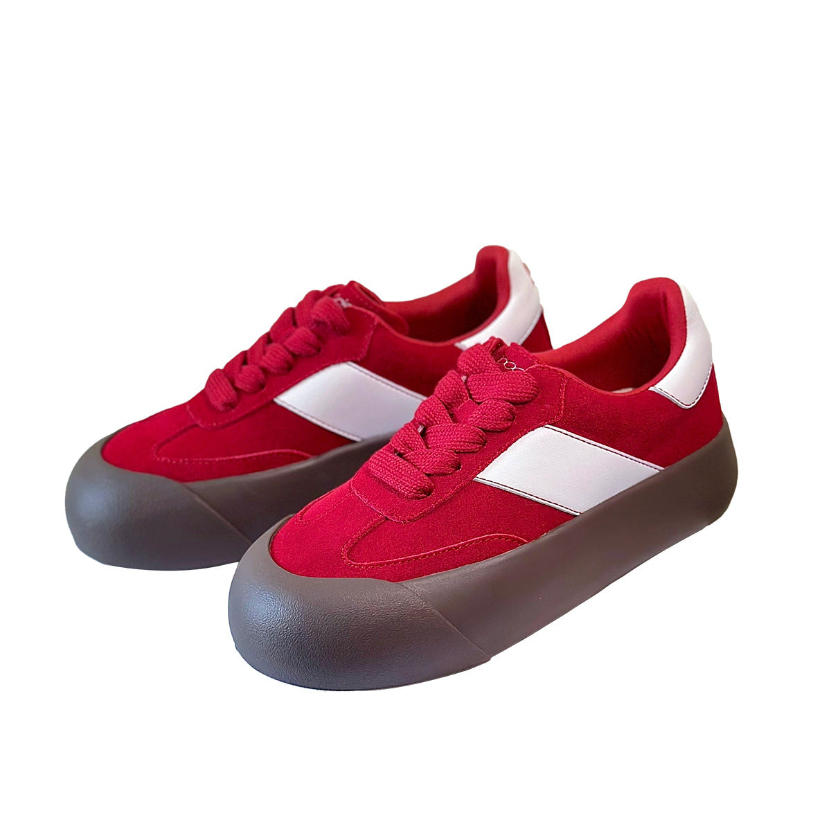 Rose Salt Puffy Preppy Style German Training Outer Wear Retro Women's Casual Shoes