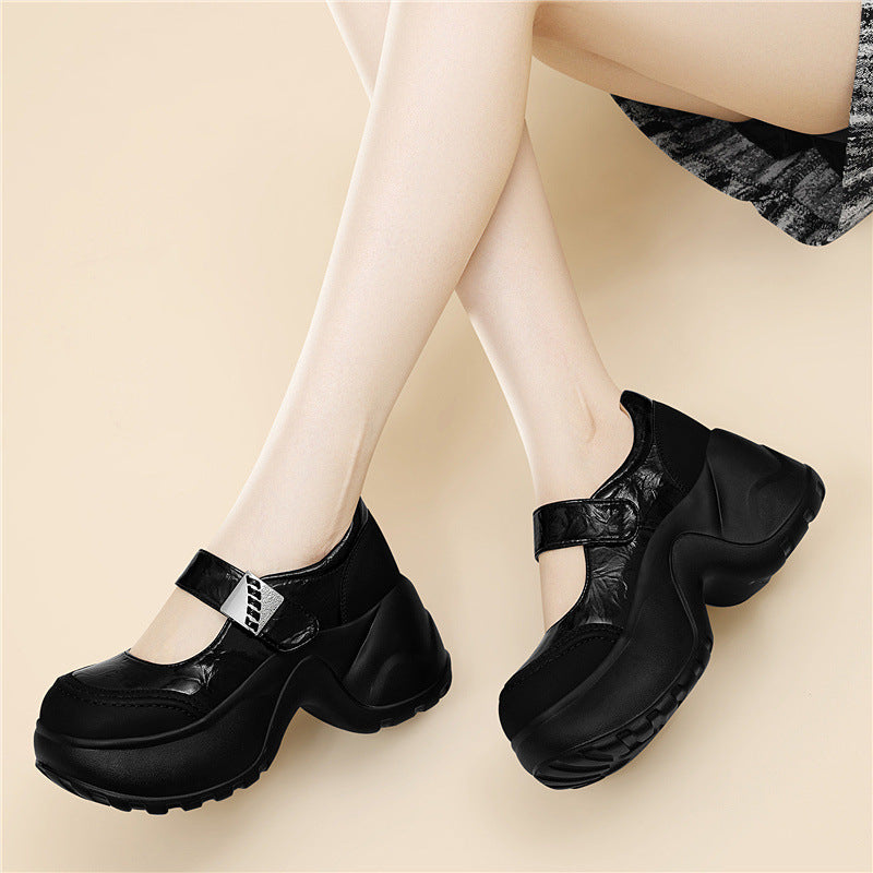 Women's Muffin Platform Chunky Low-cut British Style Women's Fashion Shoes
