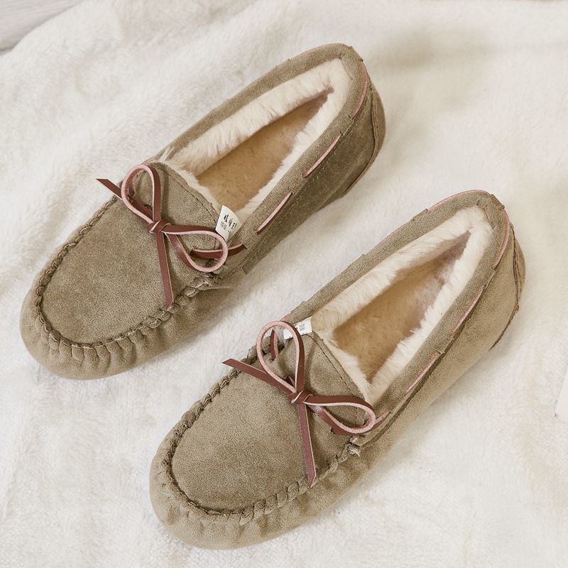 Women's Doug Fleece-lined Winter Korean Style Flat Mother Loafers