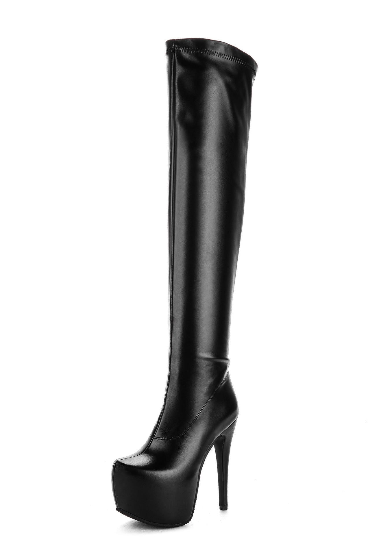 Glamorous Women's Waterproof Platform High Long Women's Leather Boots
