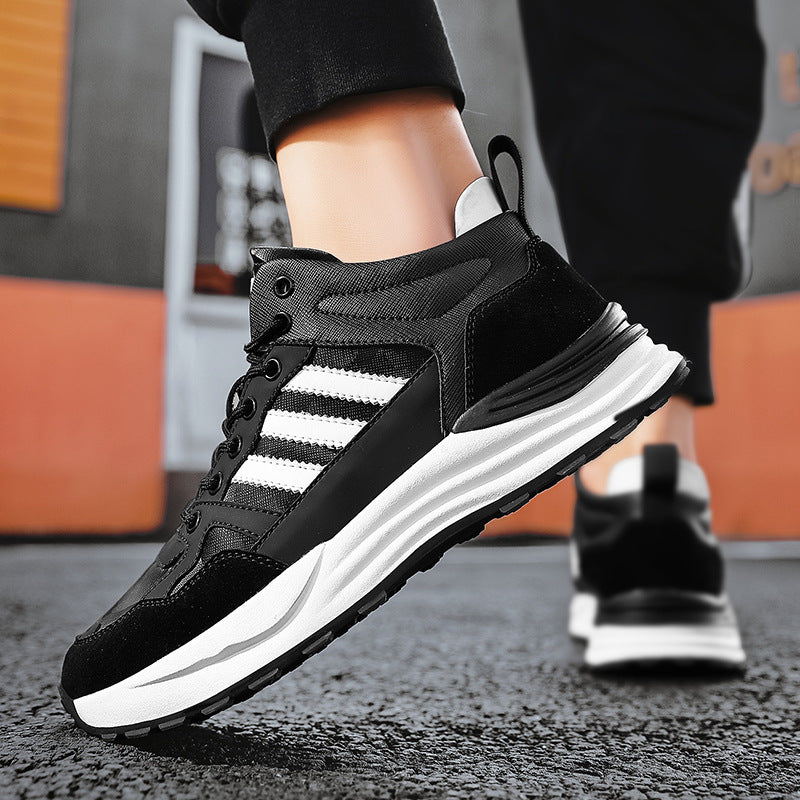 Men's Winter Fleece-lined Warm Trendy Cotton Running Casual Shoes