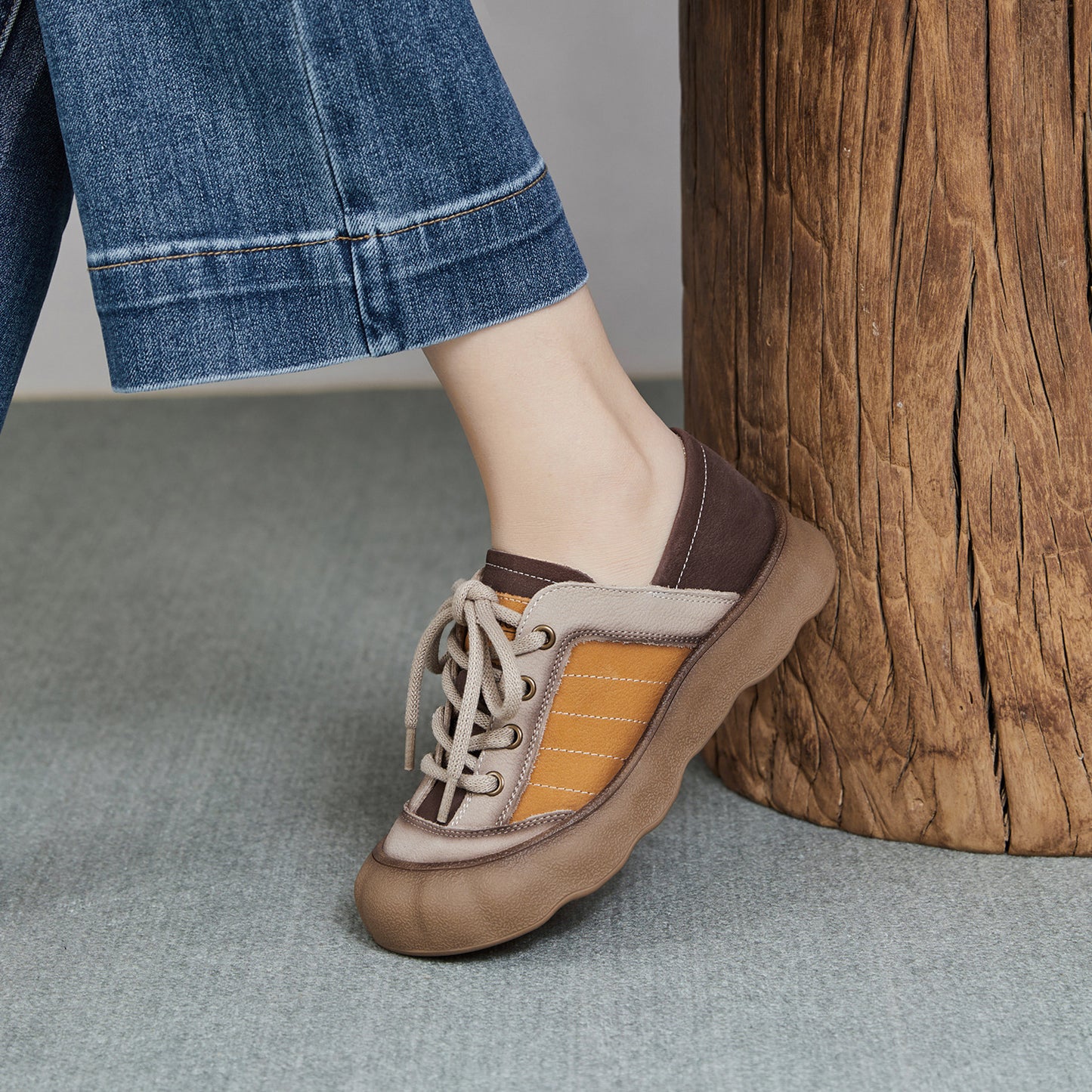 Women's Layer Cowhide Ugly Cute Spring Fashion Special Multicolor Women's Casual Shoes