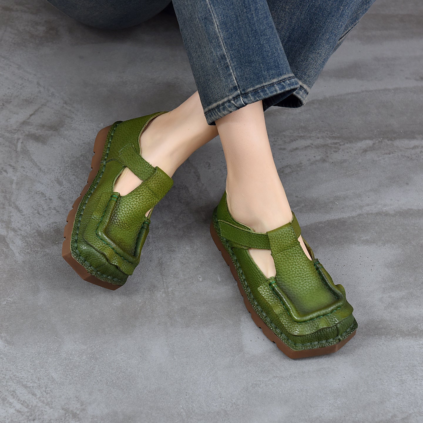 Women's Retro British Style Elastic Mouth Small Women's Casual Shoes