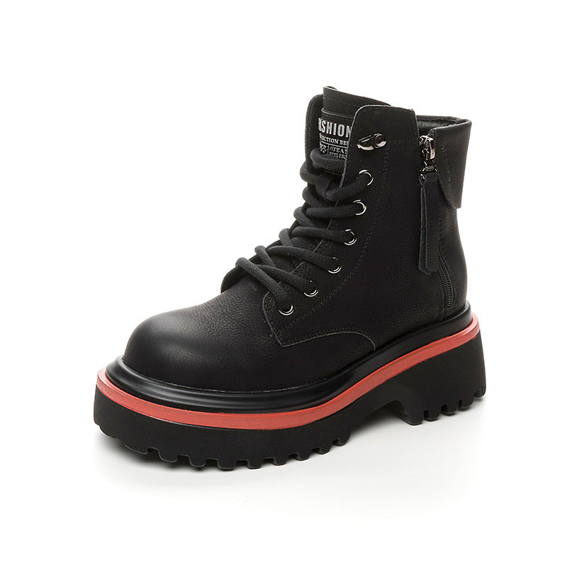Women's Martin Retro Motorcycle Short Tube Worker British Style Women's Leather Boots
