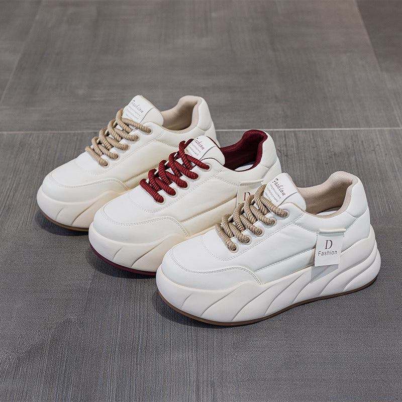 Women's Bread Korean Style Platform Hidden White Women's Shoes