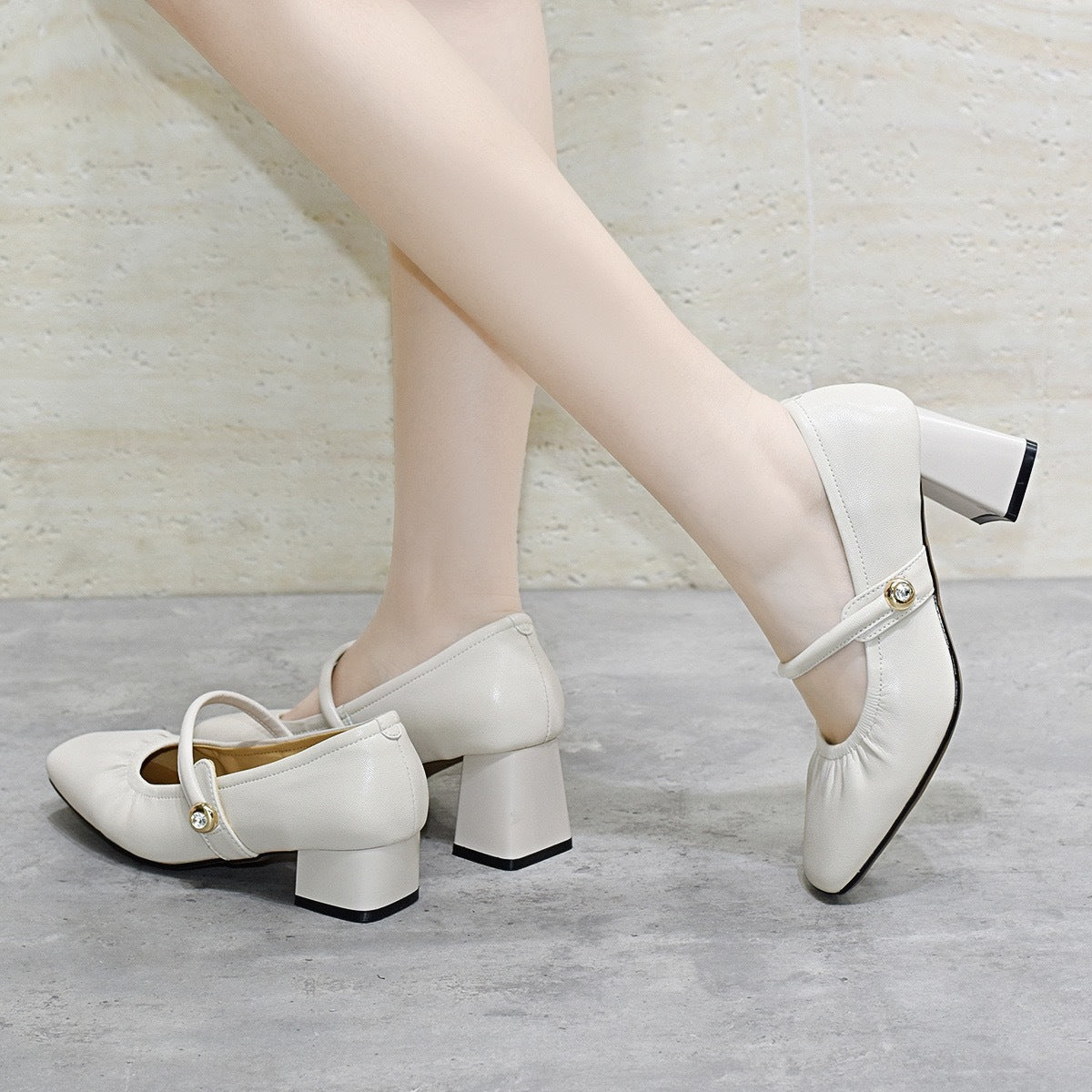 Women's Black Rice Flat Bottom Career Interview Women's Shoes