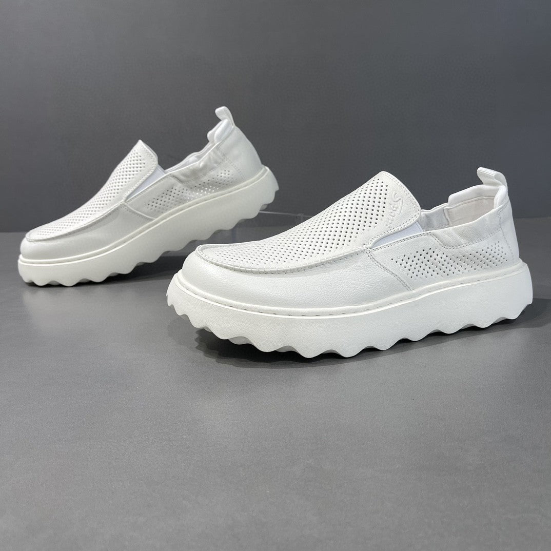 Men's Summer Platform Slip-on Lofter Authentic Hollow Out Travel Breathable Loafers/doug Shoes