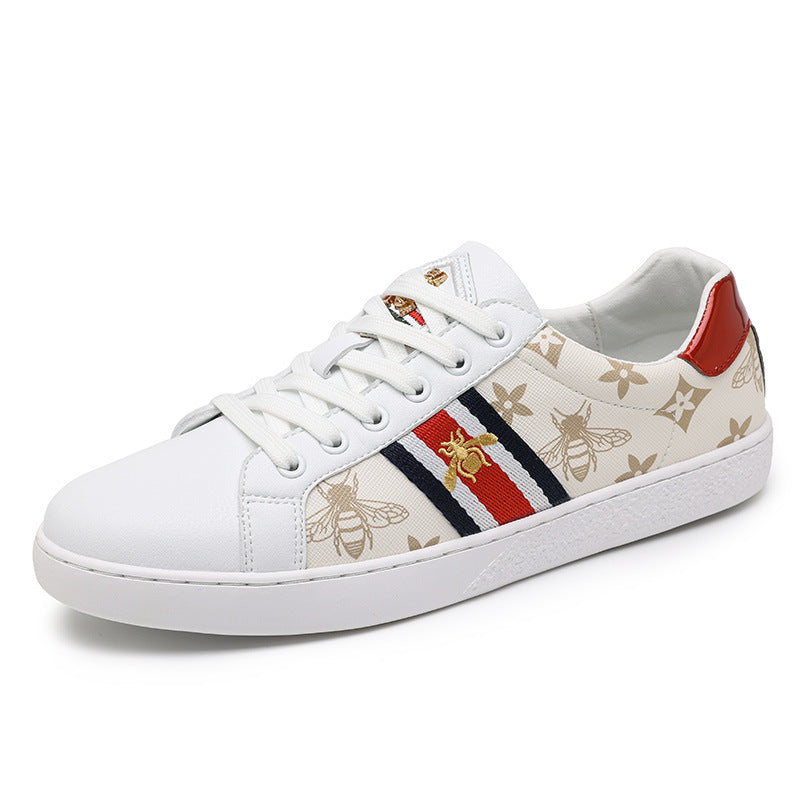 Men's Breathable White Light Luxury Bee Fashion Men's Shoes