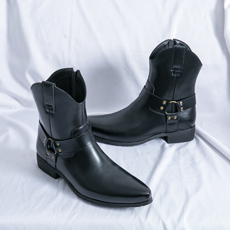 Men's British Martin Fashionable Western Black Chelsea Boots