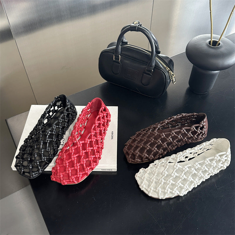 Women's Summer Low-cut Pumps Weaving Hollow Excluding Women's Shoes