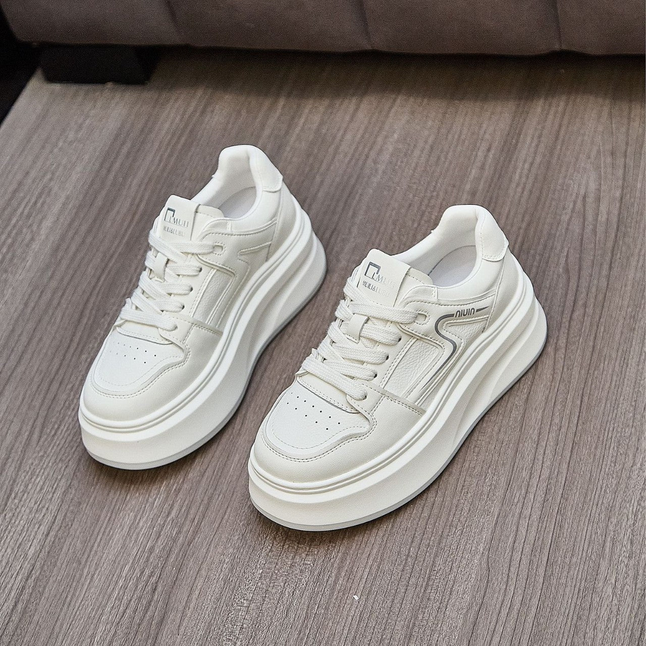 Women's Authentic Platform White Autumn Color Matching Small Height Increasing Women's Sports Shoes