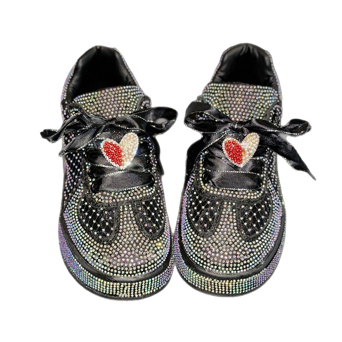 Women's Rhinestone Fashion Lace Up Platform Board Women's Sports Shoes