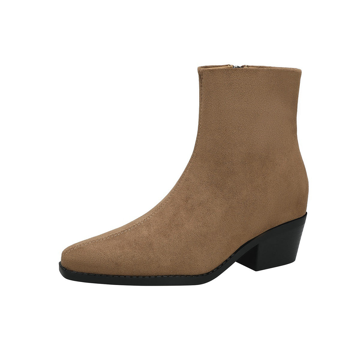 Women's Cowhide Version Height Increasing Insole High Small Chunky Martin French Women's Leather Boots