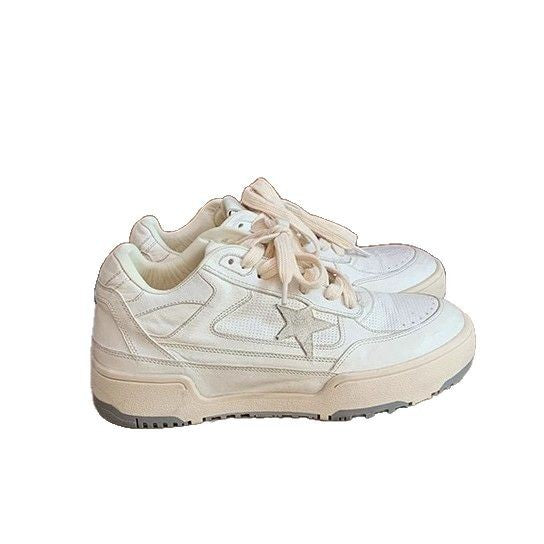 Women's Round Toe Invisible Elevated Horse White Sneakers