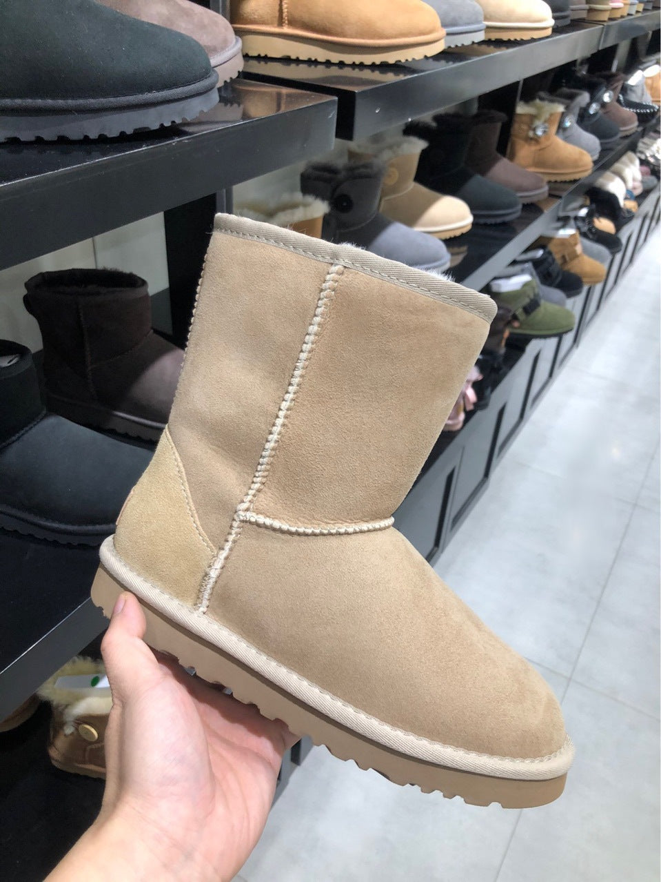 Women's Top Version Waterproof Mulberry Slope Sheepskin Snow Boots