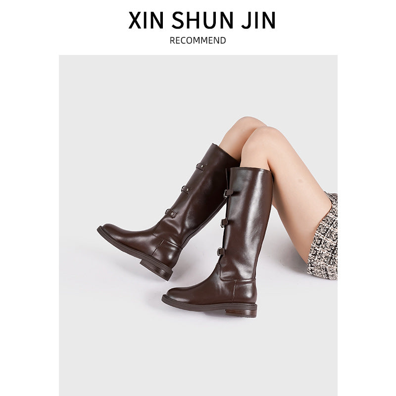 Women's Thick With British Style Knight Not Women's Shoes