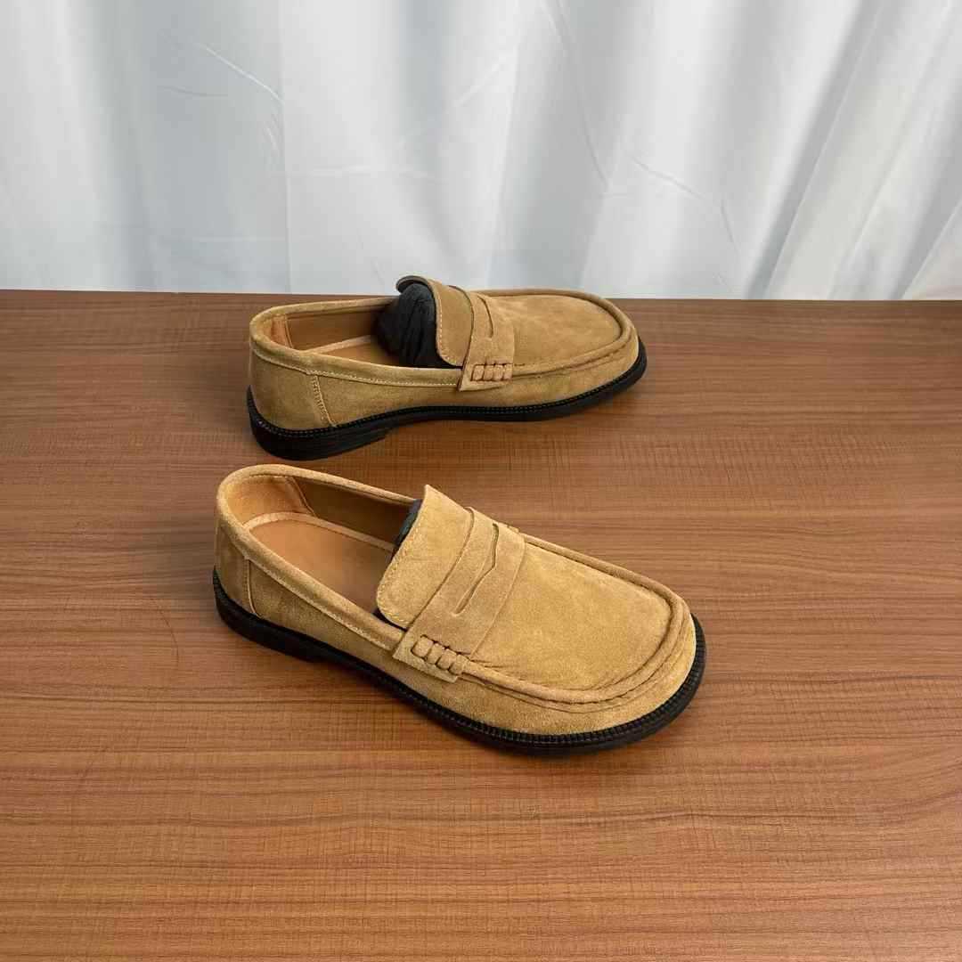 Men's Summer Simple Retro Slip-on British Style Trendy Fashion Men's Casual Leather Shoes