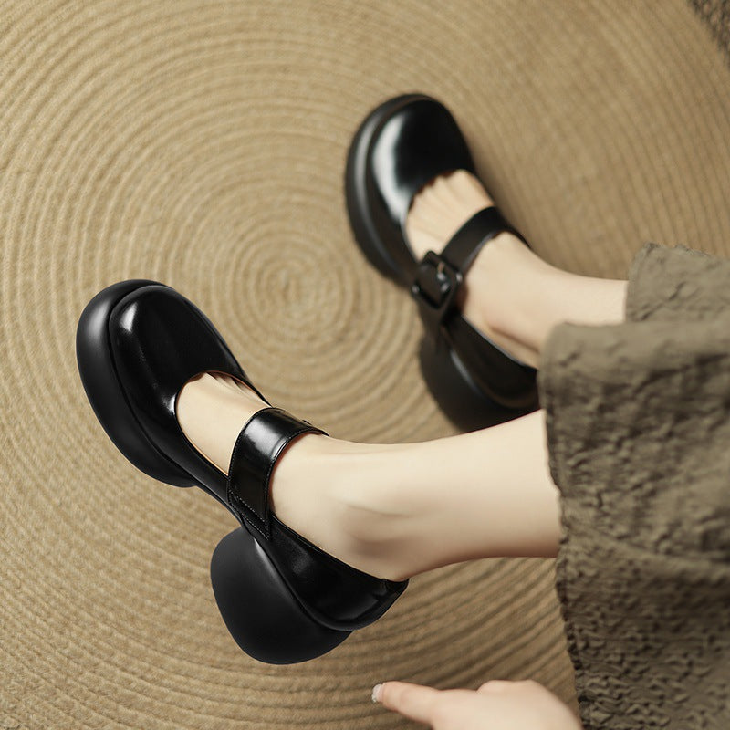 Women's Retro Platform Chunky Mary Jane Muffin Women's Fashion Shoes