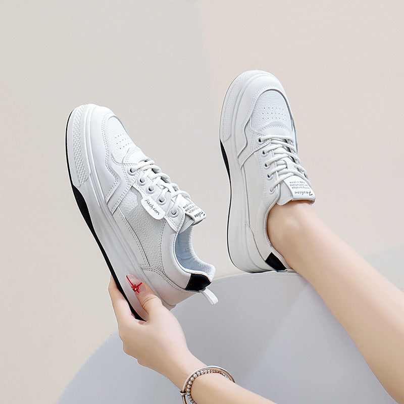 Autumn White Korean Style Female Raise The Bottom Casual Shoes