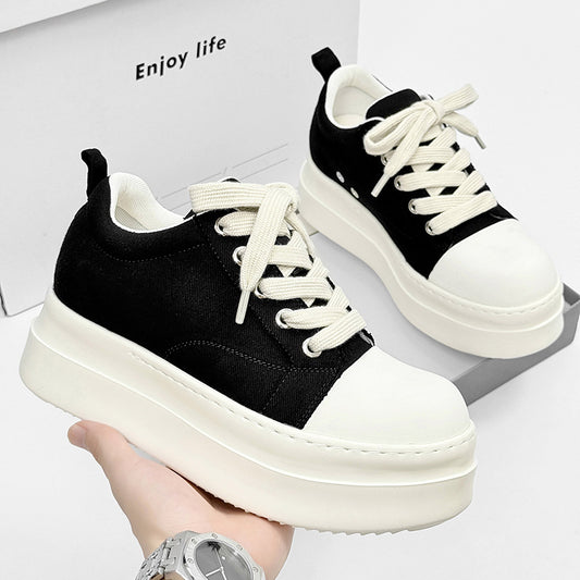 Men's Thick Bottom Height Increasing Autumn Board Men's Canvas Shoes
