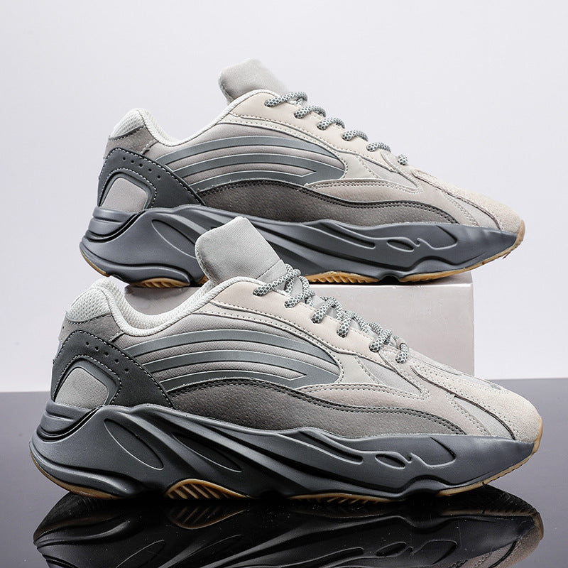 Men's Street Style Retro Platform Dad Breathable Mesh Elevator Wild Men's Sports Shoes