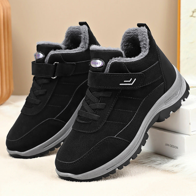 Winter Leisure Plus Size Fleece-lined Thicker Hiking Women's Shoes