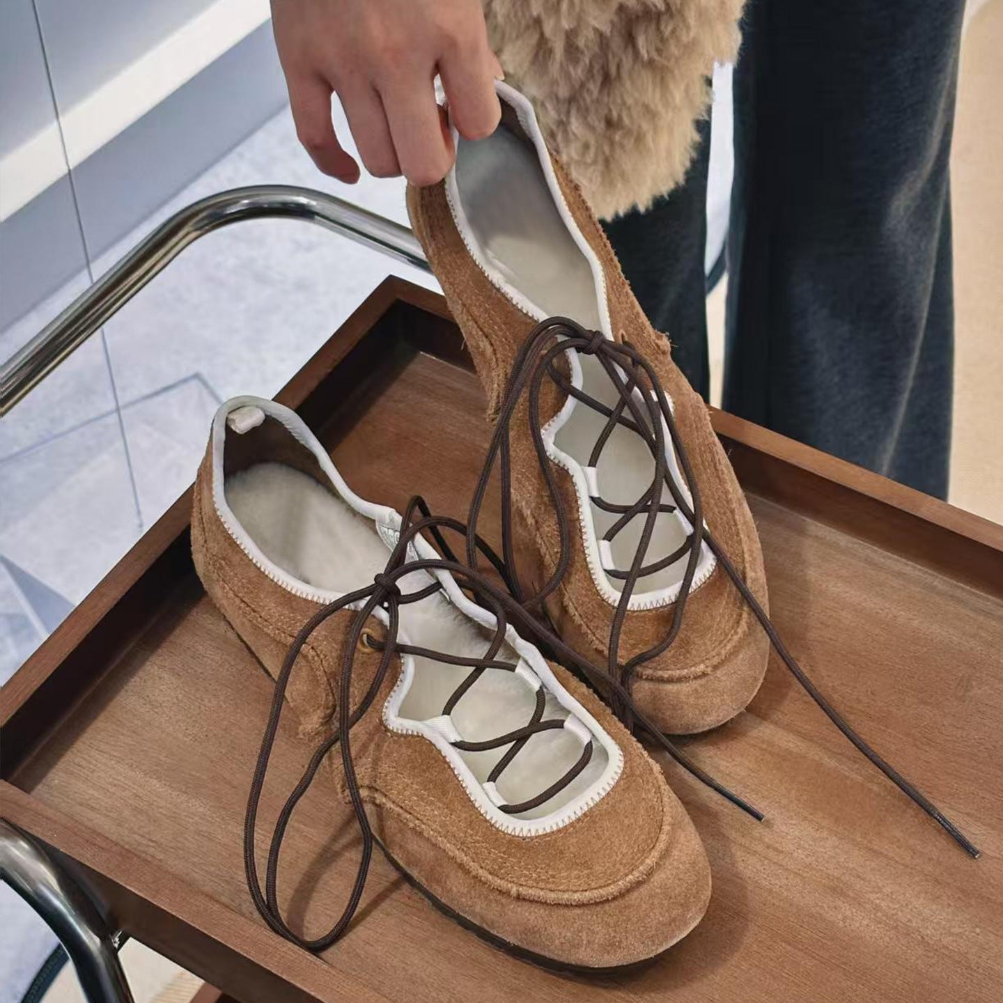 Cowhide Version Retro Round Toe Ballet Style Mary Jane Versatile Women's Fashion Shoes