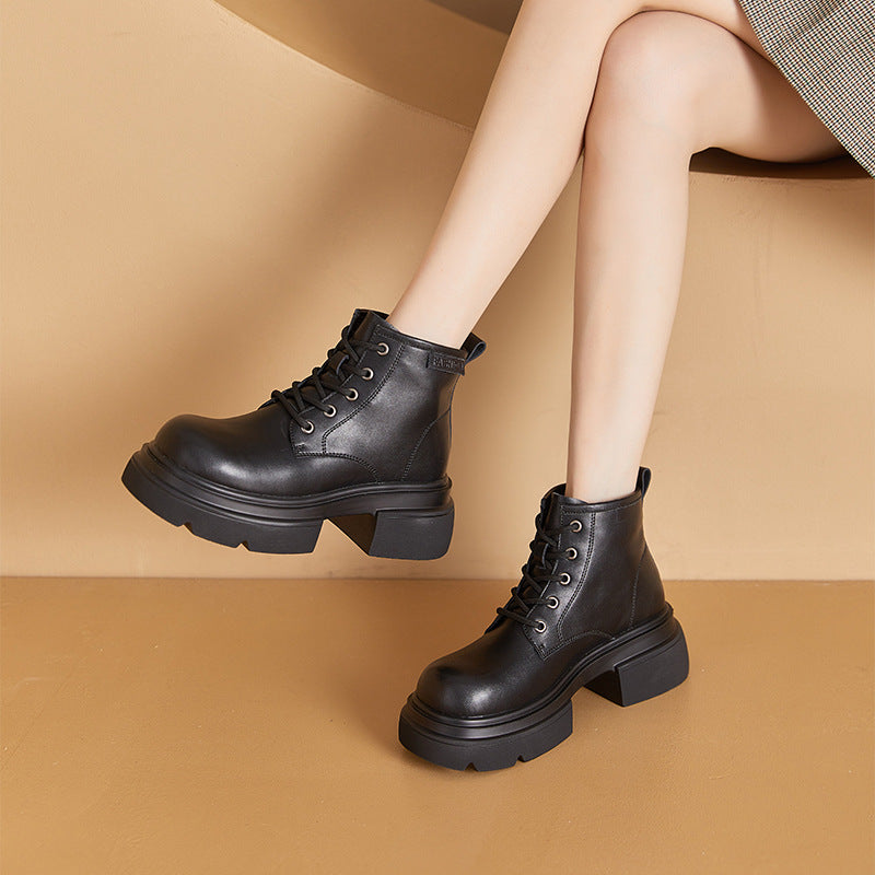 Women's Korean Platform Small Size Height Increasing Boots