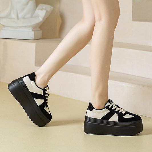 Women's Thick-soled Platform Height Increasing Color Matching Casual Shoes