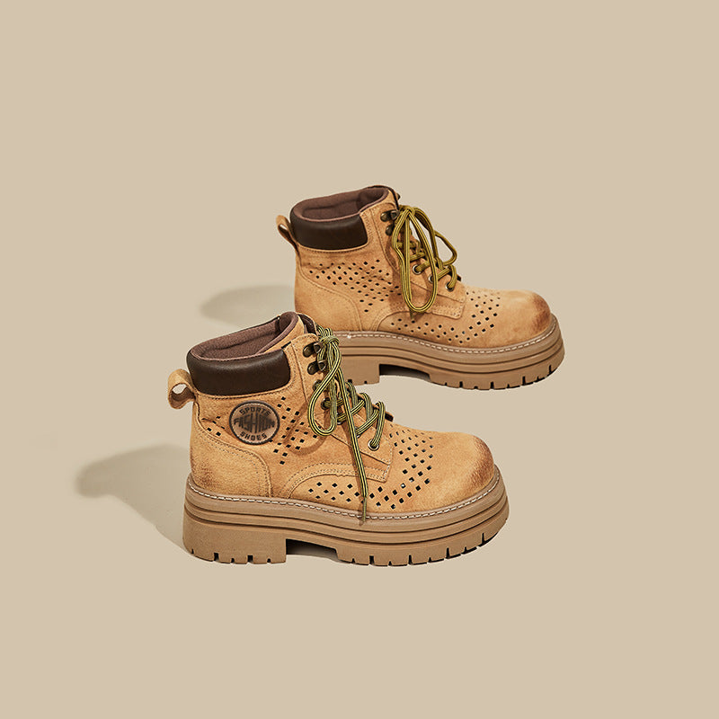 Women's Outdoor British Worker Platform Elevator Ankle Boots