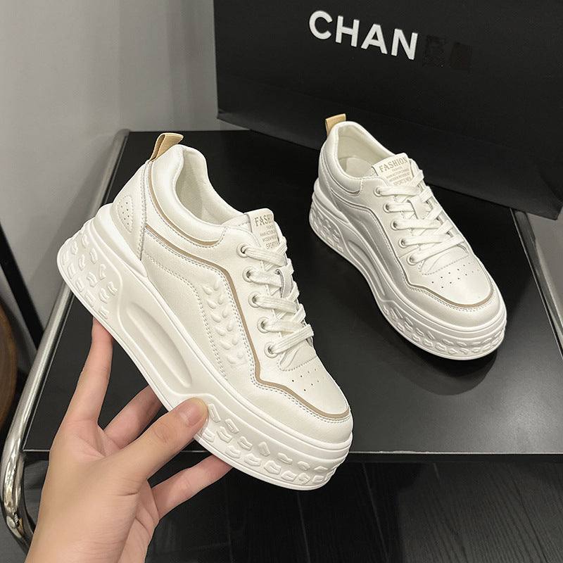 Women's Platform White Spring Pumps Small Height Casual Shoes