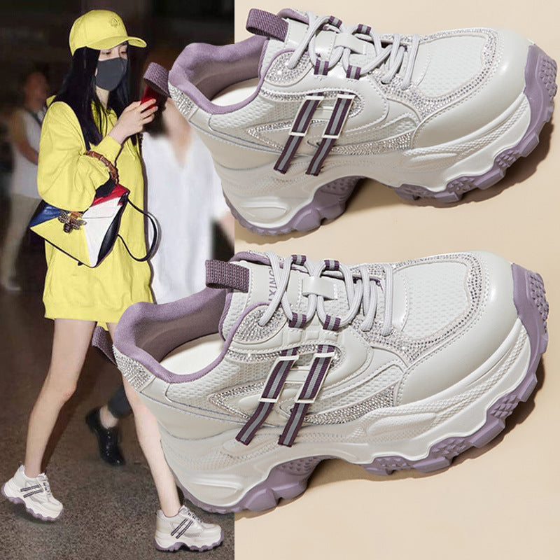 Women's Heightened Daddy Spring Thick Bottom Small Lightweight Leisure Sports Women's Casual Shoes