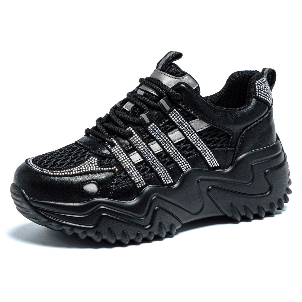 Women's Elevated Platform Daddy Diamond Lightweight Small Women's Casual Shoes