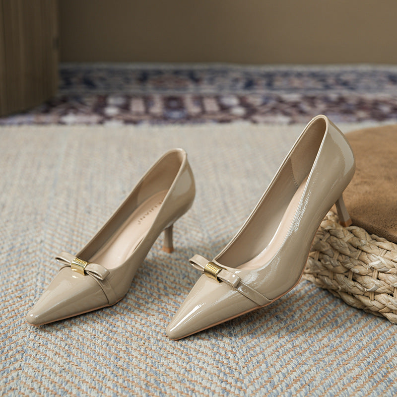Design Bow Sweet Classy High Female Stiletto Not Tired Feet Heels