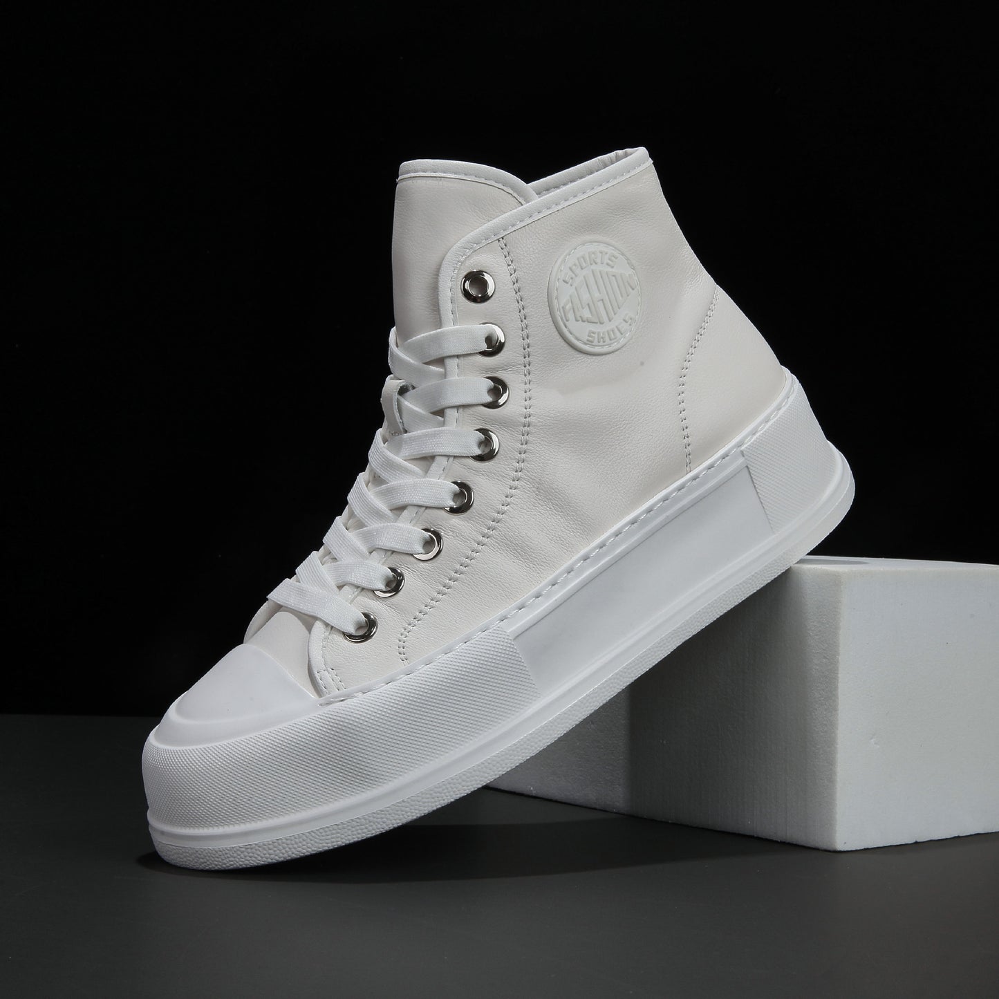 Men's Full Grain Cow Board Street Trendy Versatile Casual Shoes