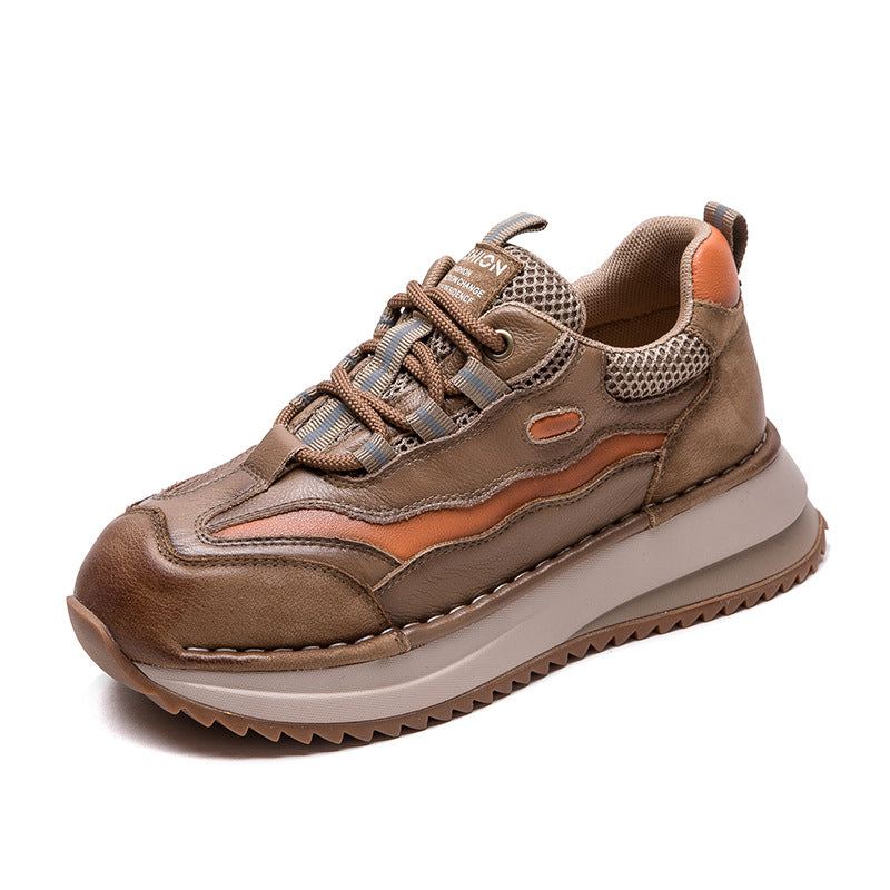 Women's Thick Sole Increased Assorted Colors Retro Pumps Breathable Casual Shoes