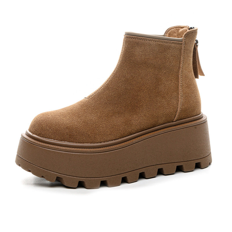 Women's Winter Fleece-lined Platform Height Increasing For Small Slimming Snow Boots