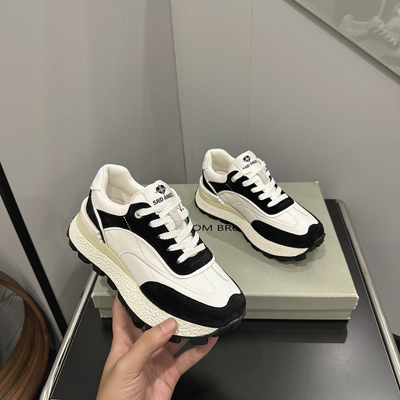 Women's Waffle Summer Retro Easy Matching Small Height Increasing Sports Women's Casual Shoes