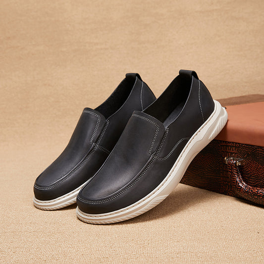 Men's Soft Smooth Frosted Slip-on Round Toe Casual Shoes