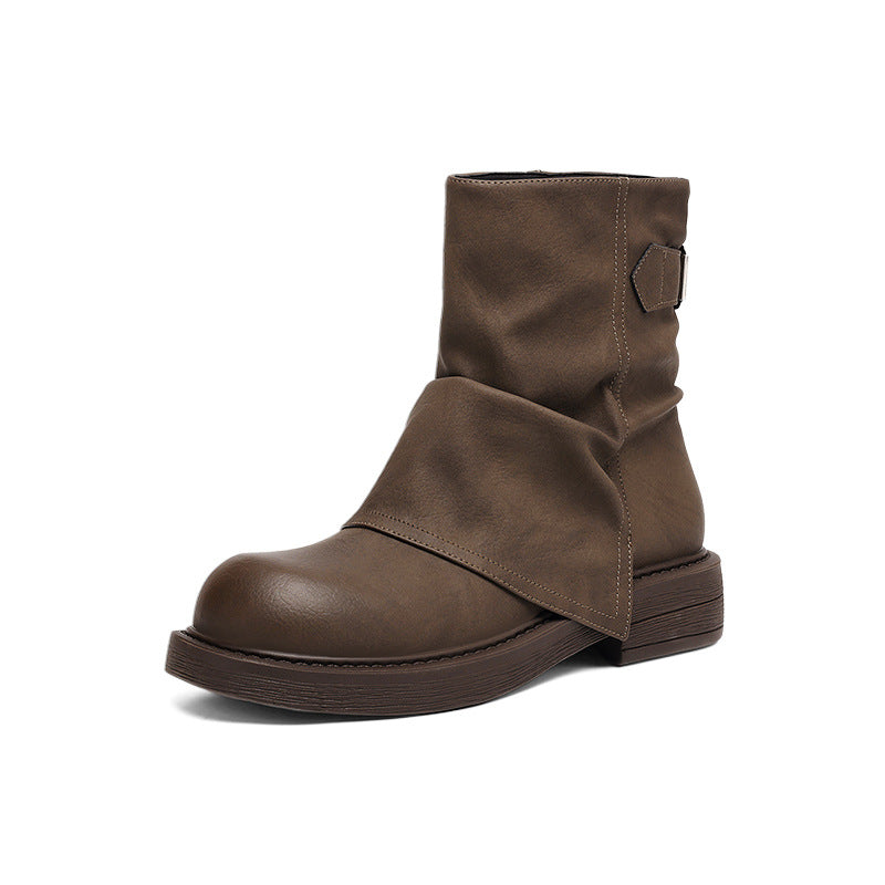 Women's For Western Knight Pile Style Platform Women's Leather Boots