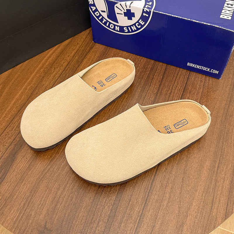 Women's & Men's Genuine Thick Bottom Pedal Toe Cap Thick-soles Slippers