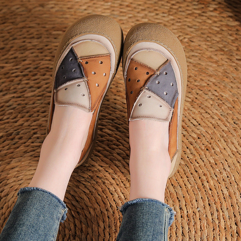 Women's Layer Cowhide Muffin Platform Fashion Genuine Assorted Casual Shoes