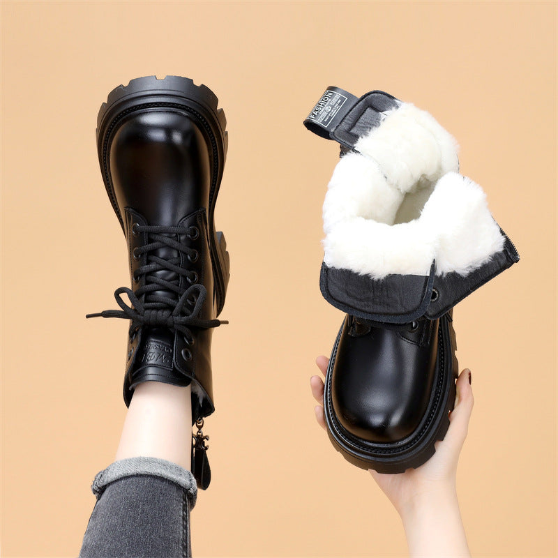 Women's Korean Style Martin British Autumn Thick Bottom Breathable Fried Boots