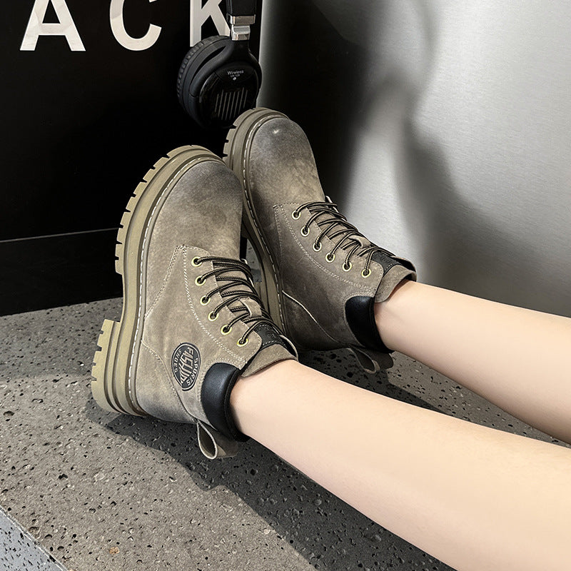 Women's & Men's Platform Martin British Style Worker Short With Boots