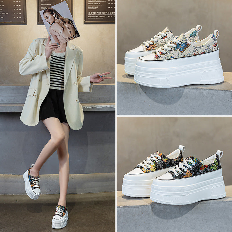 Women's Trendy Muffin Platform Small Heightened Easy Casual Shoes