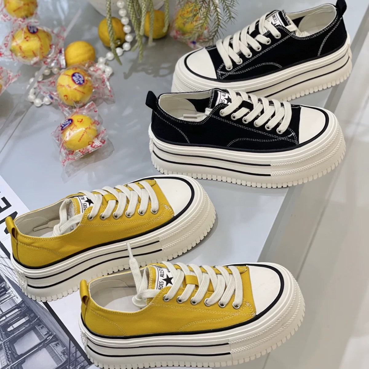 Women's Small Platform Hight Increasing Board Spring Casual Shoes