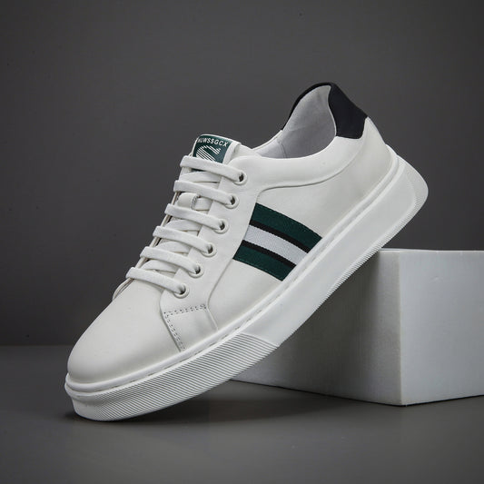 Men's White Spring Flat Sports Fashionable Korean Style Genuine Fashion Lightweight Casual Shoes