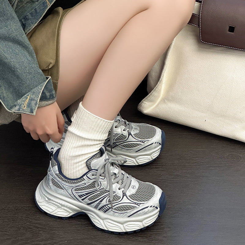 Women's Dad Lace Up Fashion Running Breathable Women's Sports Shoes