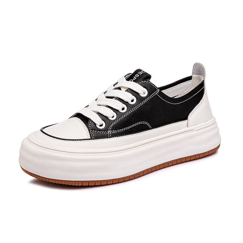 Women's Genuine Platform White Spring Closed Toe Casual Shoes