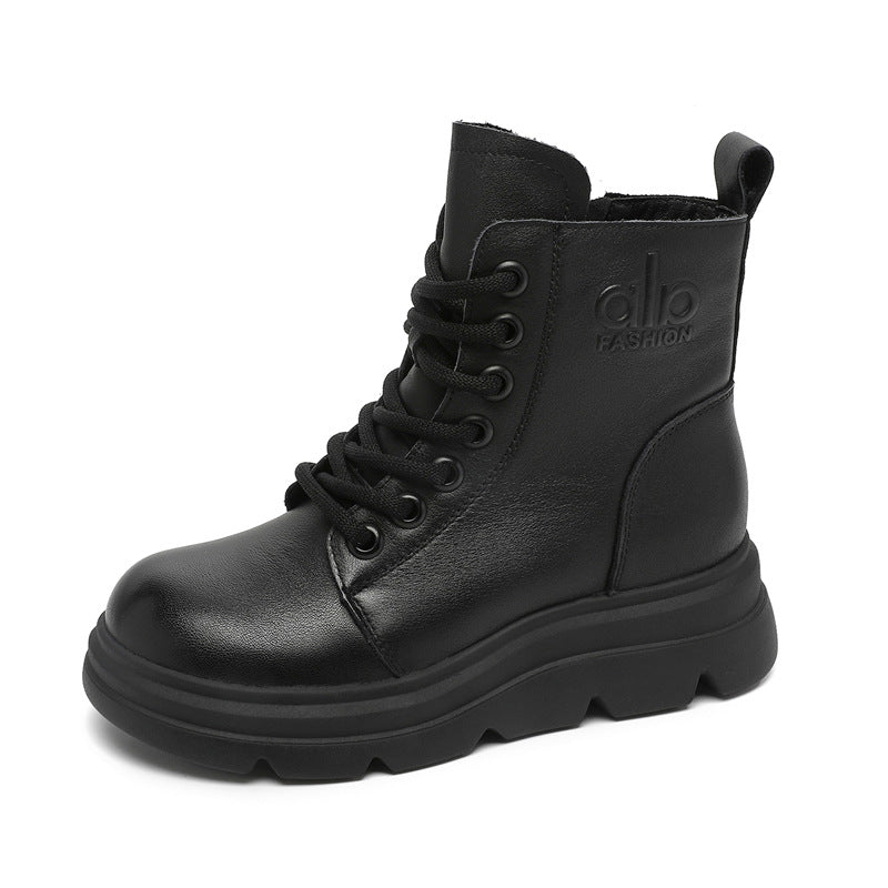 Thick-soled British Style Martin Retro Handmade Leisure Round Boots